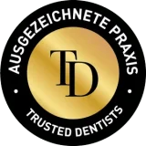 Siegel von "Trusted Dentists" - Wir sind eine ausgezeichnete Praxis.